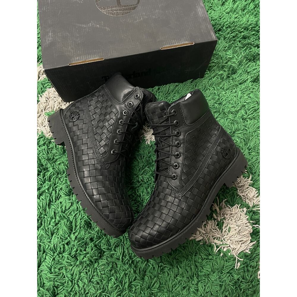 Timberland 6" Premium Boot Woven Black size 9 Pre Owned TB0A6FD6-EPV S1
